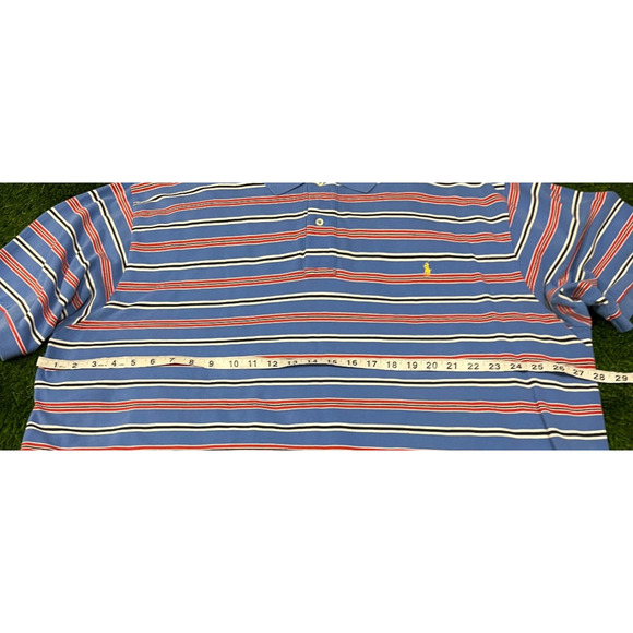 Polo by Ralph Lauren Vintage Striped Polo Shirt Yellow Pony Y2K 2000s 3XLT - Picture 5 of 6
